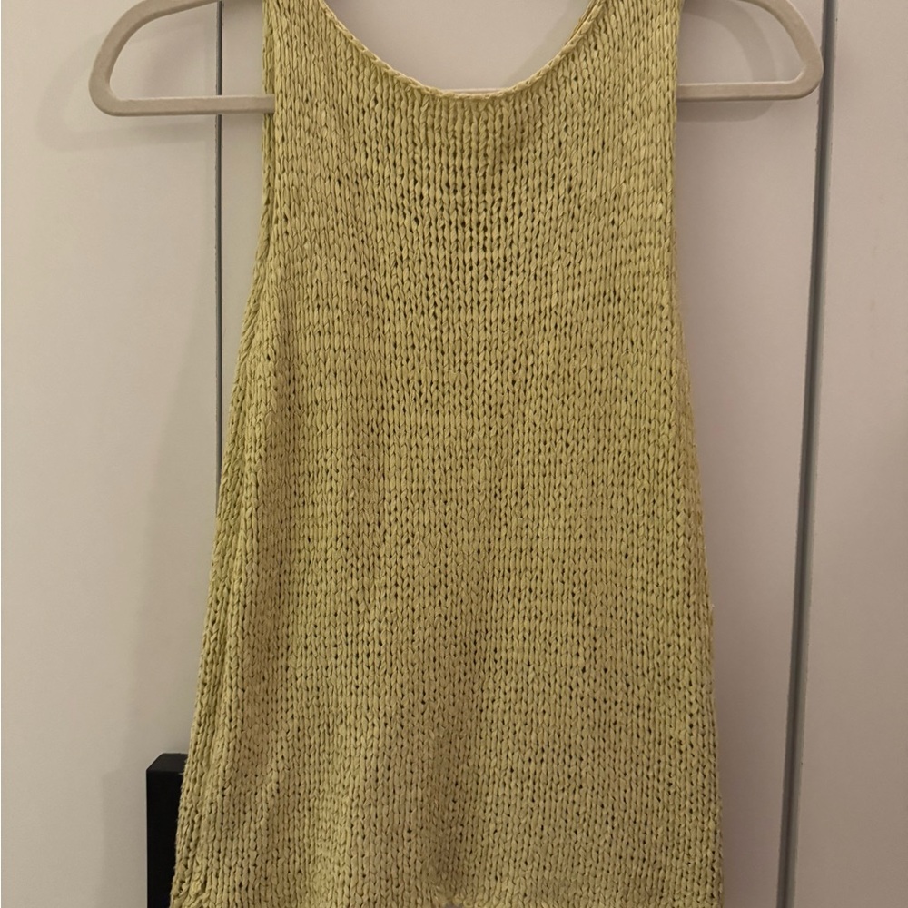 Lemon Knit Sleeveless Tank Top